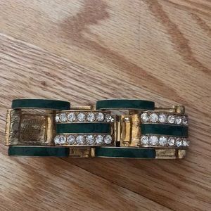 Diamond and enamel link clasp bracelet